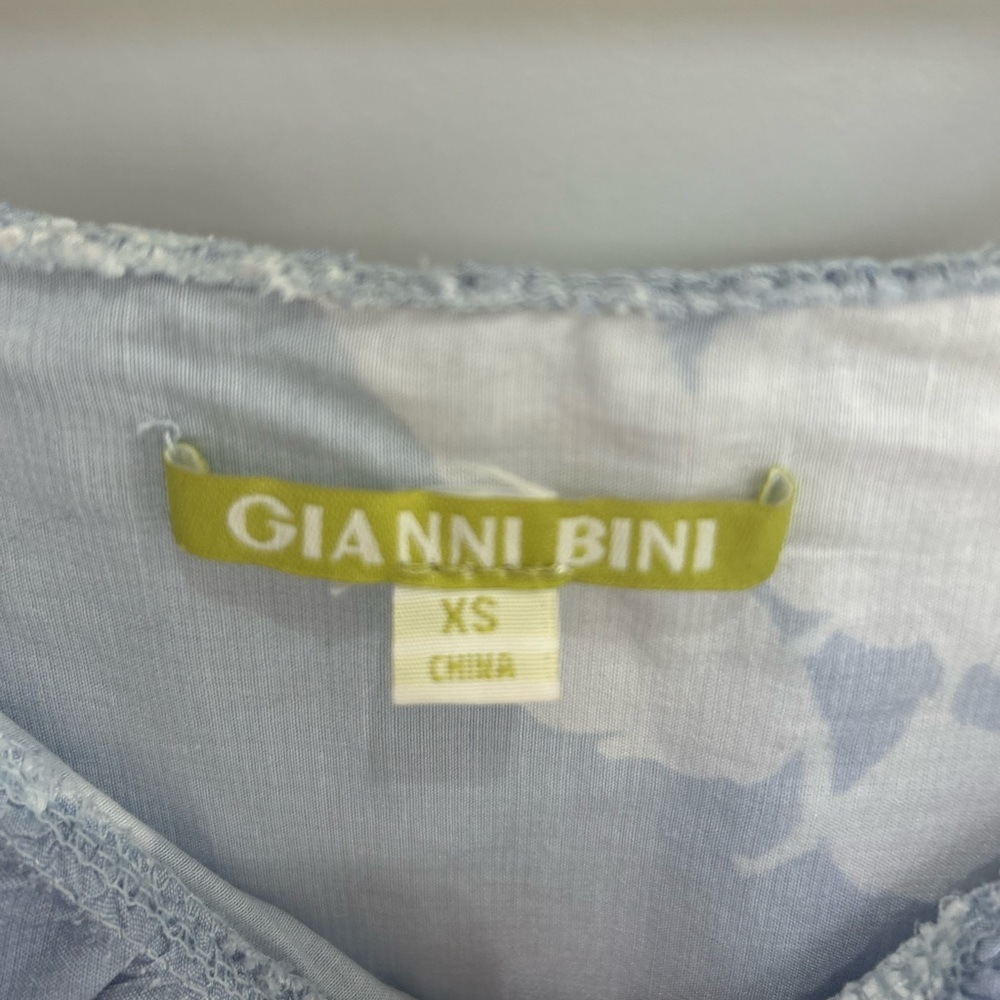 Gianni Bini Trixie Blue Floral Off-Shoulder Ruffle MIDI Dress Size XS Feminine - Picture 2 of 7